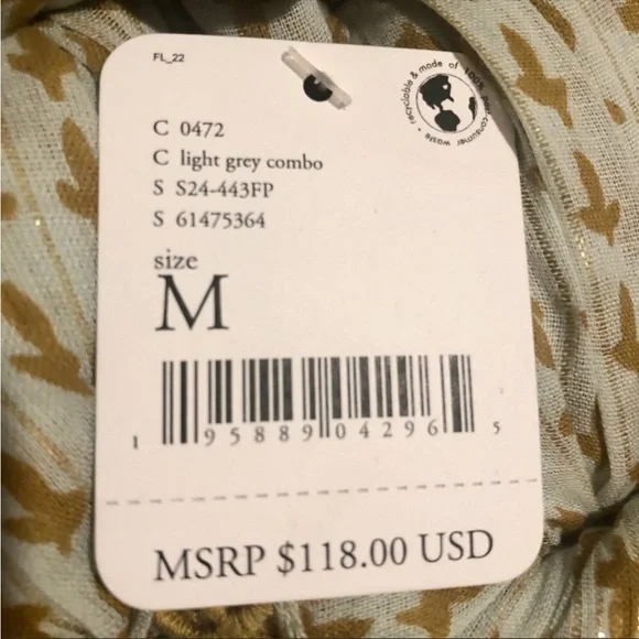 Free People Midnight Dance Print Maxi Dress In Gray Combo. NWT! Sz M - Picture 12 of 14